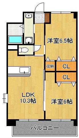 エヴァーグリーンN(2LDK/6階)の間取り写真