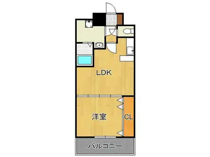 NO.65クロッシングタワーORIENT.BLD(1LDK/14階)の間取り写真