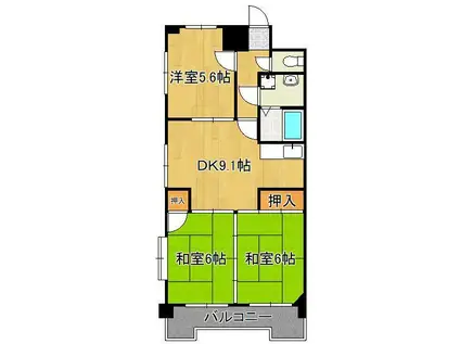 フォーサイトフォワイエ片野R(3DK/5階)の間取り写真