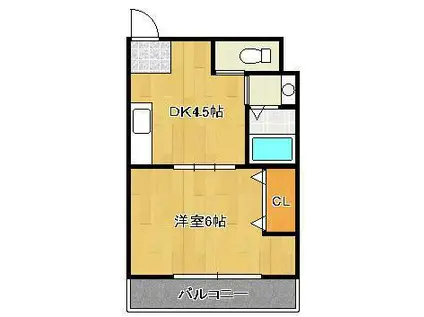 コンダクト小倉NO.1ビル(1DK/4階)の間取り写真