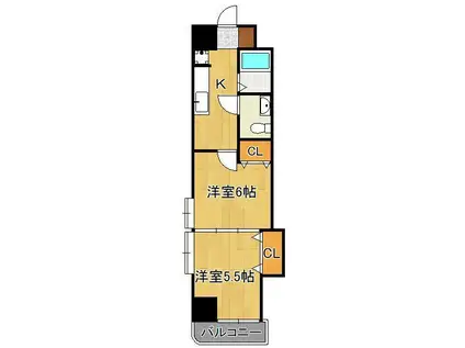 木下鉱産ビル(2K/6階)の間取り写真
