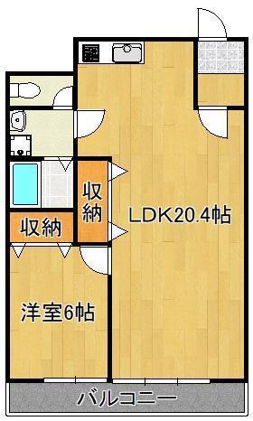 ハニーハイツ三萩野(1LDK/9階)の間取り写真