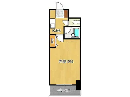 ベルメゾン三郎丸(1K/4階)の間取り写真