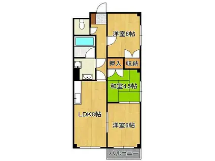 ヴェルクレイン1番館(3DK/3階)の間取り写真