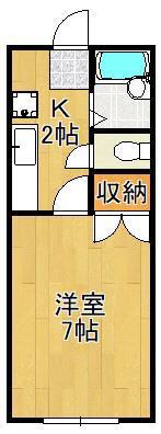 ヴェルクレイン弐番館(1K/1階)の間取り写真