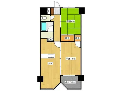 ウィルステージ霧ヶ丘(2LDK/11階)の間取り写真