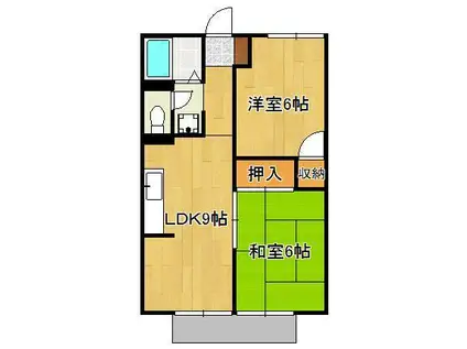 プレジール・イトー(2DK/1階)の間取り写真