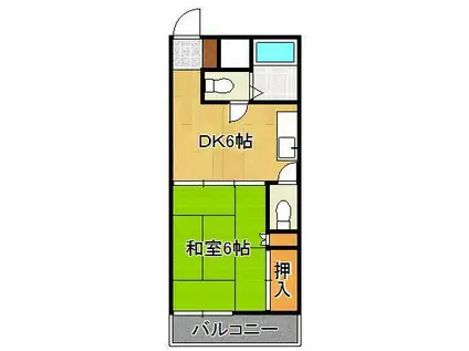 リビオン萩崎(1DK/4階)の間取り写真