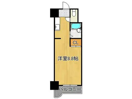 グラスコート(ワンルーム/5階)の間取り写真