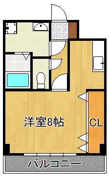 パークコート三萩野(ワンルーム/4階)の間取り写真