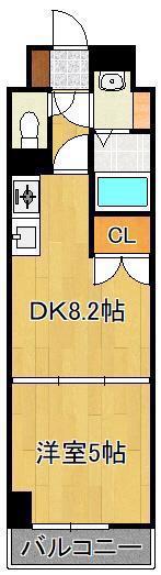 リッツ霧ヶ丘(1DK/4階)の間取り写真