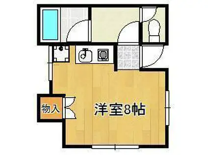 ベルガ片野(ワンルーム/2階)の間取り写真