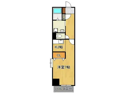 クルーズ・グラン・セレスト(ワンルーム/6階)の間取り写真