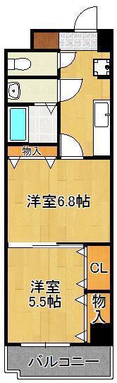 木下鉱産ビルⅡ(2K/4階)の間取り写真