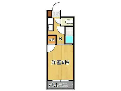 メイプル神岳(1K/2階)の間取り写真