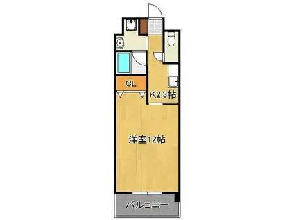 デスパシオ熊本(1K/2階)の間取り写真