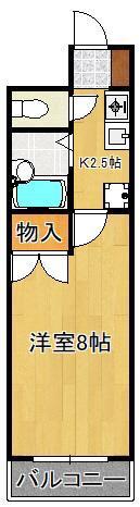 リファレンス片野(1K/6階)の間取り写真