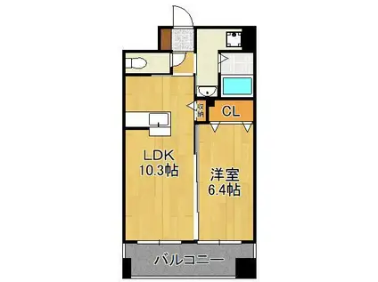 ジュピター(1LDK/8階)の間取り写真