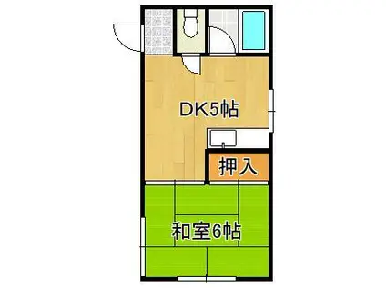 井 ビル(1DK/4階)の間取り写真