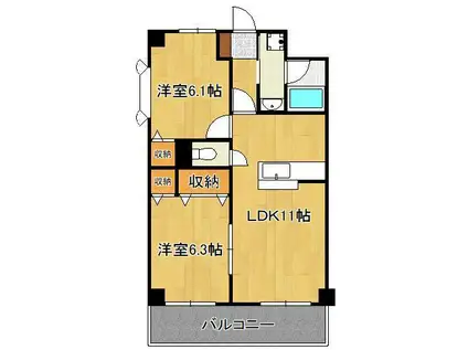 BE STAGE(2LDK/2階)の間取り写真