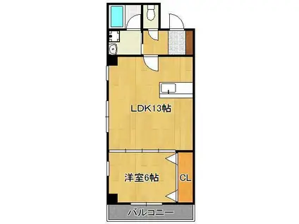 グレイス(1LDK/3階)の間取り写真