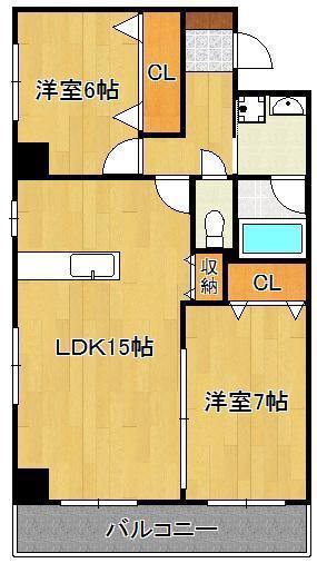 グレイス(2LDK/6階)の間取り写真