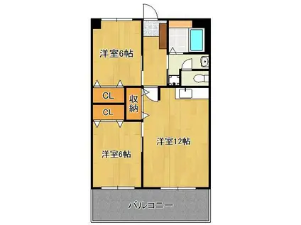 RAY白銀(2LDK/11階)の間取り写真