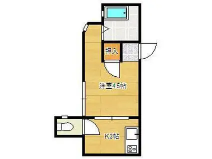 片野タカケンビル(1K/4階)の間取り写真