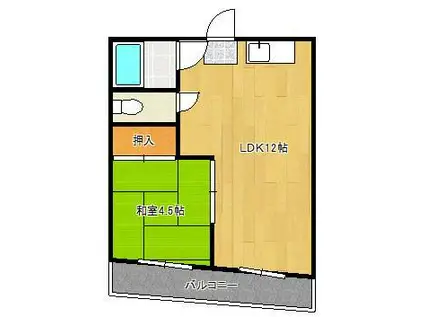 アベニュー片野(1LDK/4階)の間取り写真