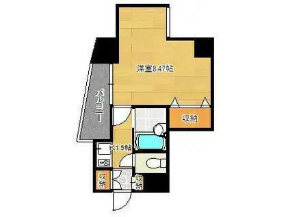 グレイス片野(1K/3階)の間取り写真