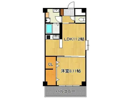 木下鉱産ビル5(1LDK/3階)の間取り写真