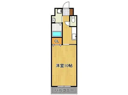 フォレスト片野(1K/3階)の間取り写真