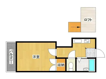 レオパレスKUMAMOTO(1K/1階)の間取り写真