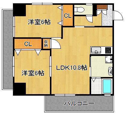 T THE STYLE(2LDK/9階)の間取り写真