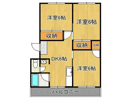 本梅ビル(3DK/3階)の間取り写真