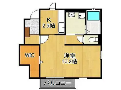 ハーモニーガーデン小文字Ⅱ(ワンルーム/1階)の間取り写真