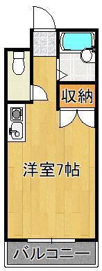 オーク黒住B棟(ワンルーム/3階)の間取り写真