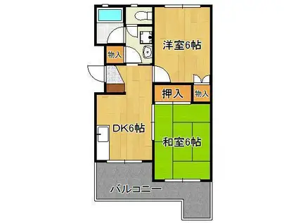 メゾンドルーブル(2DK/3階)の間取り写真