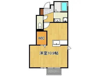 D-ROOM白銀(ワンルーム/1階)の間取り写真