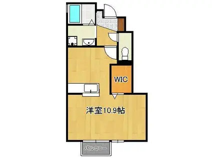 D-ROOM白銀(ワンルーム/1階)の間取り写真