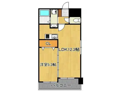 VOLUME.5(1LDK/10階)の間取り写真