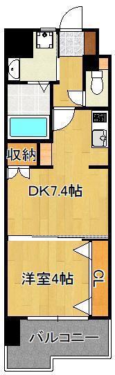 REGARIA KOKURAKITA CENTER PLACE(1DK/7階)の間取り写真