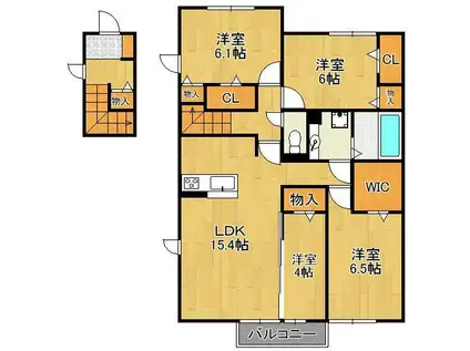 D-ROOM城野駅 C棟(4LDK/2階)の間取り写真