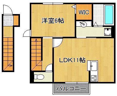 コスモ三萩野(1LDK/2階)の間取り写真