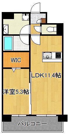 ネクステージ三萩野(1LDK/9階)の間取り写真