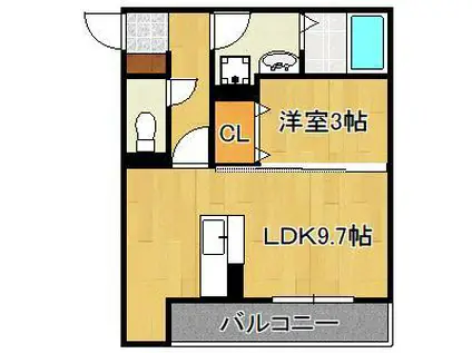 ザ・レジデンスBONJONO ウエスト(1LDK/2階)の間取り写真