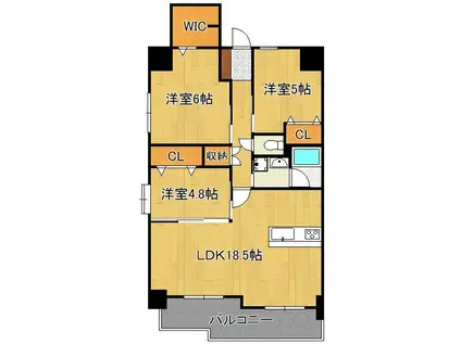 シュライン妙見レジデンス(3LDK/9階)の間取り写真
