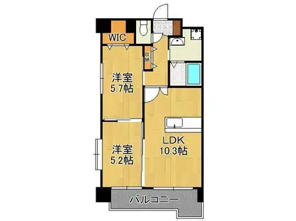 アクシオ片野(2LDK/2階)の間取り写真