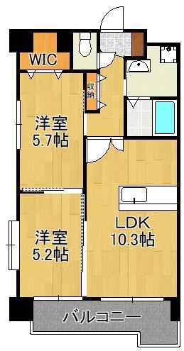 アクシオ片野(2LDK/12階)の間取り写真