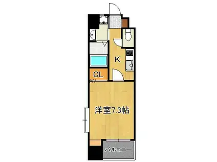 プレミアJONO(1K/9階)の間取り写真